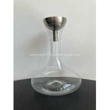 Carafe en verre transparent avec bouchon en acier inoxydable